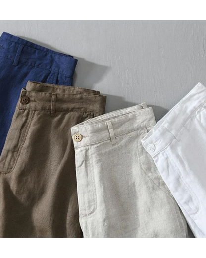 Komfortable Afslappet Letvægts Linned Shorts