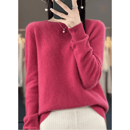 Elegant Blød Strikket Pullover Sweater
