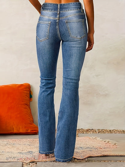 Højtaljede Dame Flared Jeans til Foråret