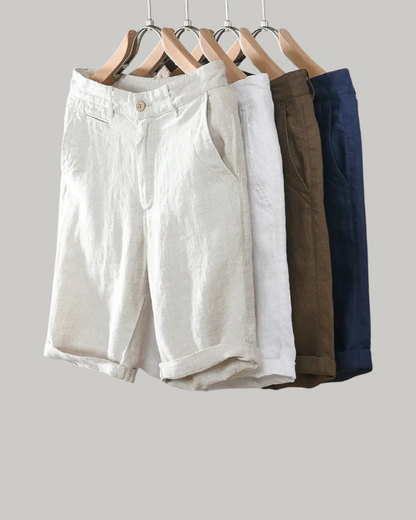 Komfortable Afslappet Letvægts Linned Shorts