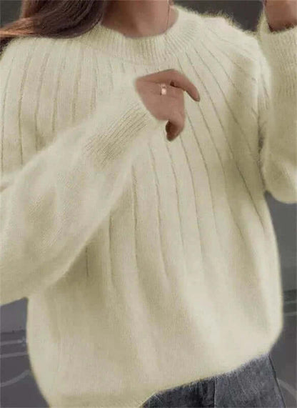 Stilfuld Elegant Hyggelig Ribstrikket Pullover