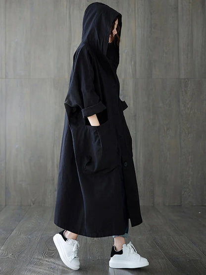 Vigga | Trenchcoat med hætte og elegant lang pasform