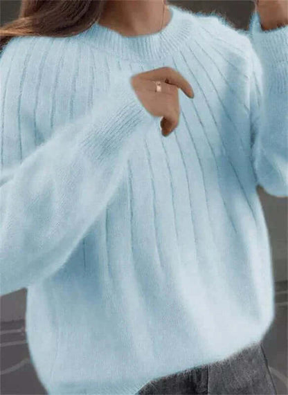 Stilfuld Elegant Hyggelig Ribstrikket Pullover