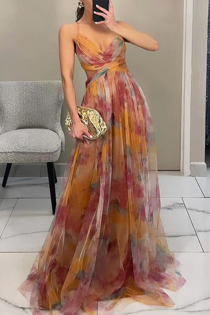 Dame Forårs Elegant Blomstret Sommer Maxi Kjole