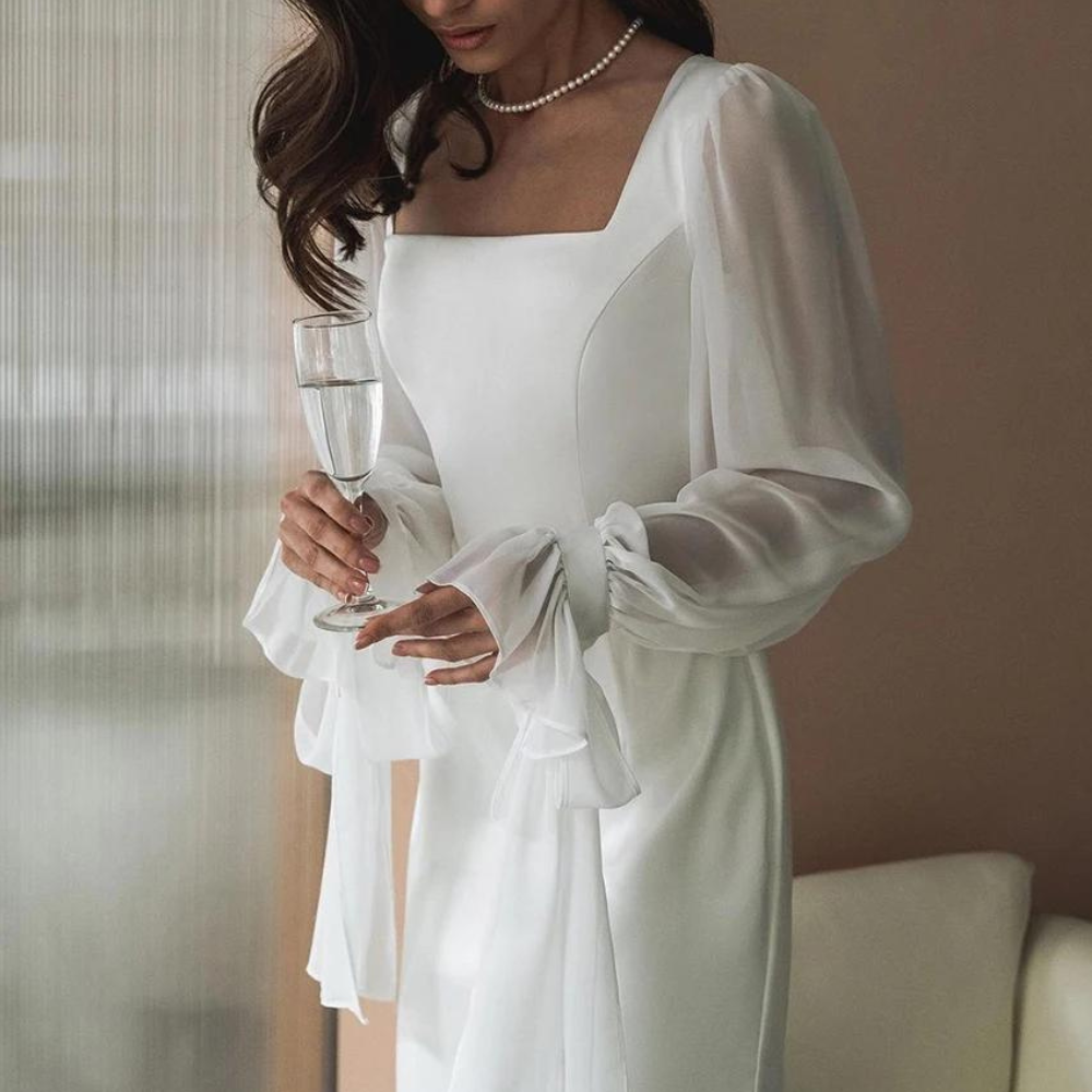 Elegant Maxikjole med Lange Ærmer