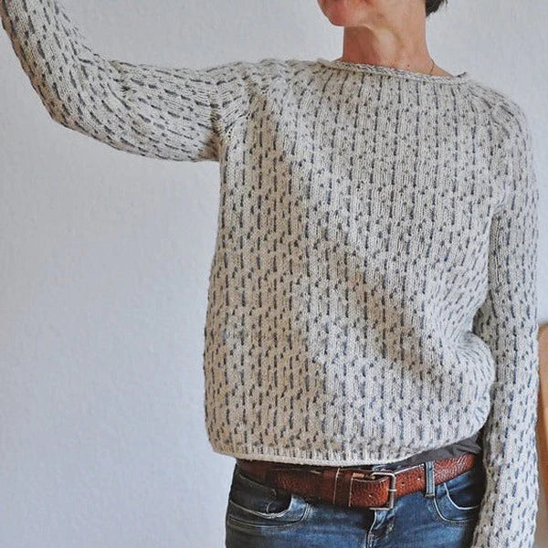 Halen - Langærmet sweater med rund hals og afslappet løs