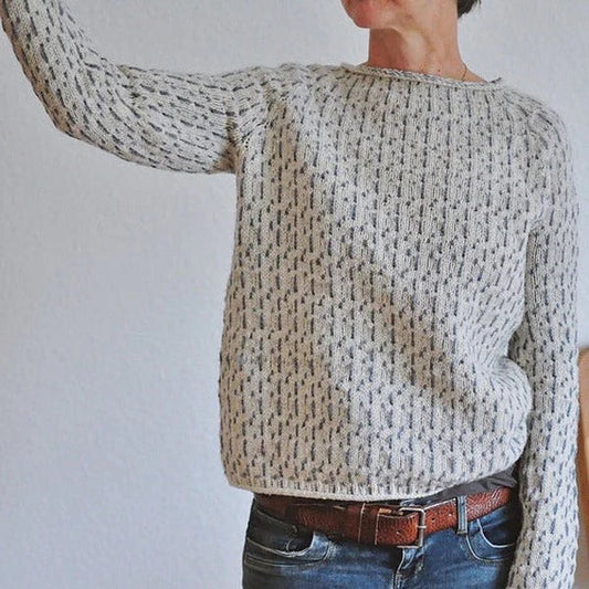 Halen - Langærmet sweater med rund hals og afslappet løs