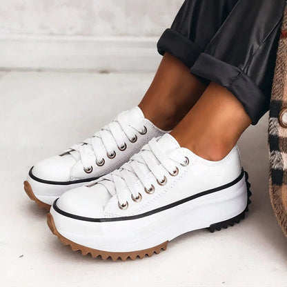 Dame Afslappede Snørebånd Platform Hverdag Sneakers