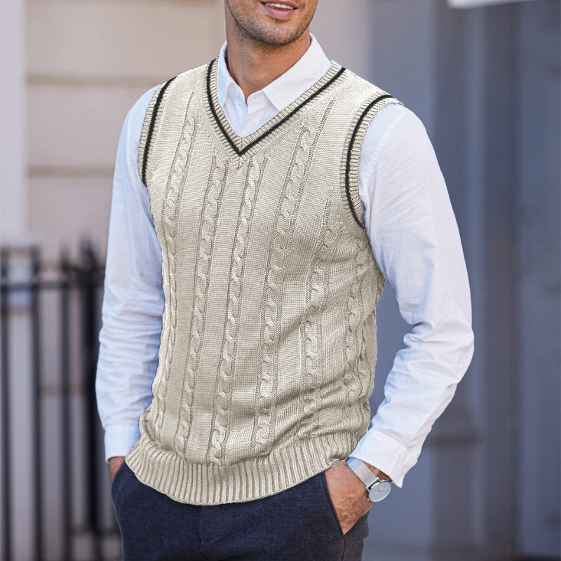 Erik | Ribbet vest med V-hals til lag-på-lag styling