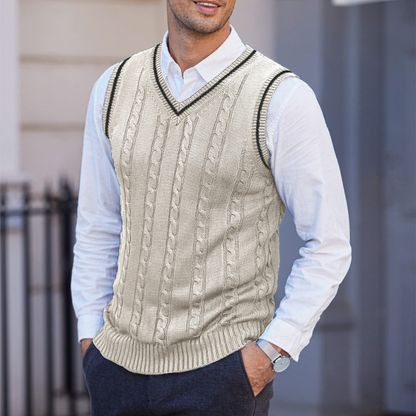 Erik | Ribbet vest med V-hals til lag-på-lag styling
