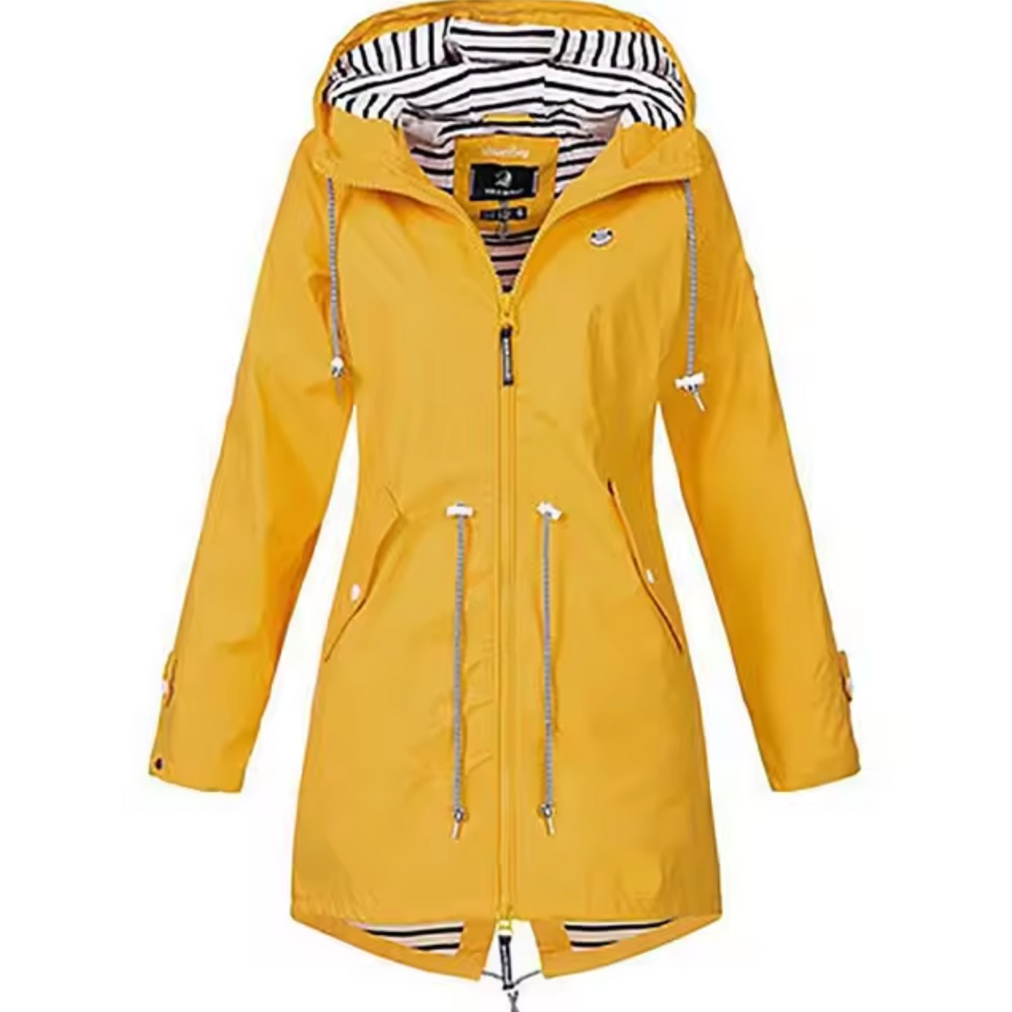 Parka med Stribet For og Snøre
