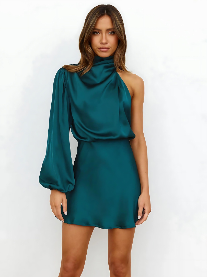 Moderne Elegant Stilfuld One-Shoulder Kjole
