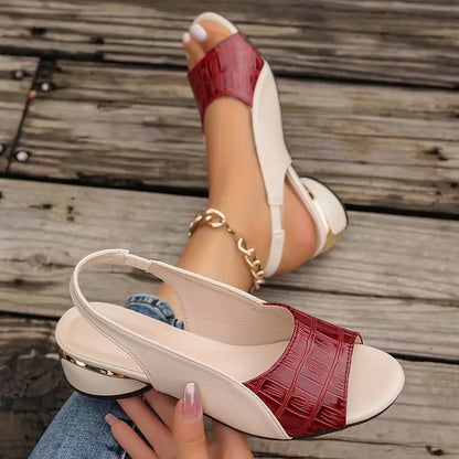 Sophia - Peep-toe sandaler med lav blokhæl