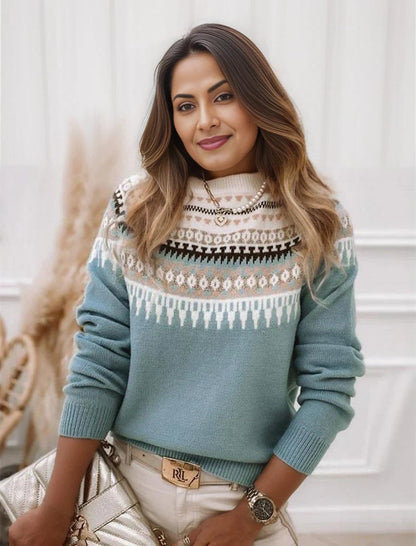 Clara - Langærmet Sweater med Rund Hals