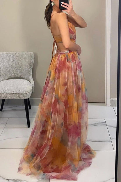 Dame Forårs Elegant Blomstret Sommer Maxi Kjole