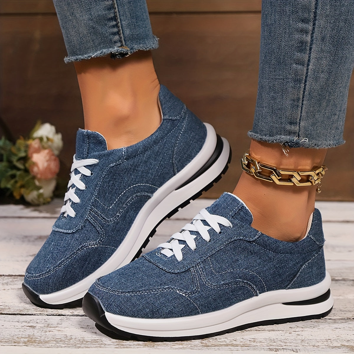 Aria - Casual sneakers med snørebånd og polstret sål