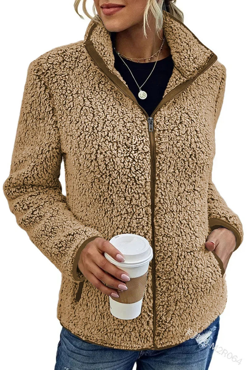 Behagelig Stilfuld Elegant Casual Fleecejakke