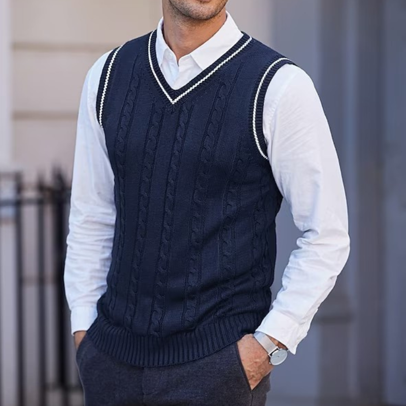 Erik | Ribbet vest med V-hals til lag-på-lag styling