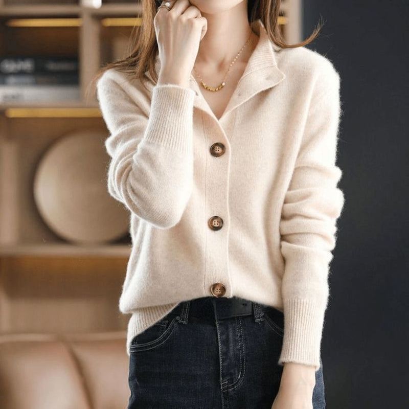 Langærmet cardigan med knapper