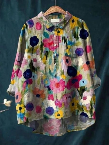 Inga | Blomstret bluse med romantisk feminin charme