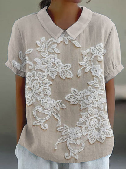 Clarette™ - Vintage Bedrucktes Hemd