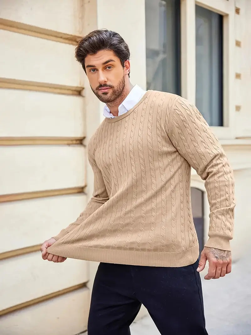 Elegant Afslappet Komfortabel Herre Pullover