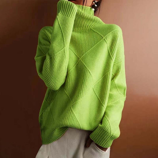 Charlotte | High-Neck Pullover med Subtilt Mønster