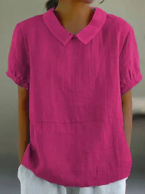 Dame Hør Peter Pan Krave Bluse