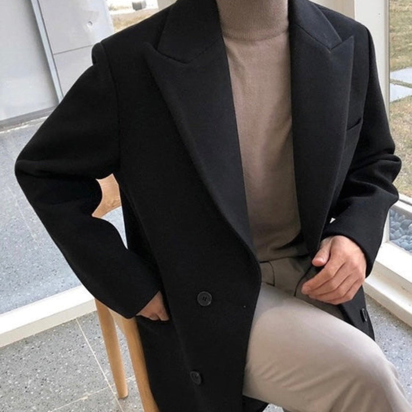 Stilfuld Chic Elegant Dobbeltbrystet Frakke