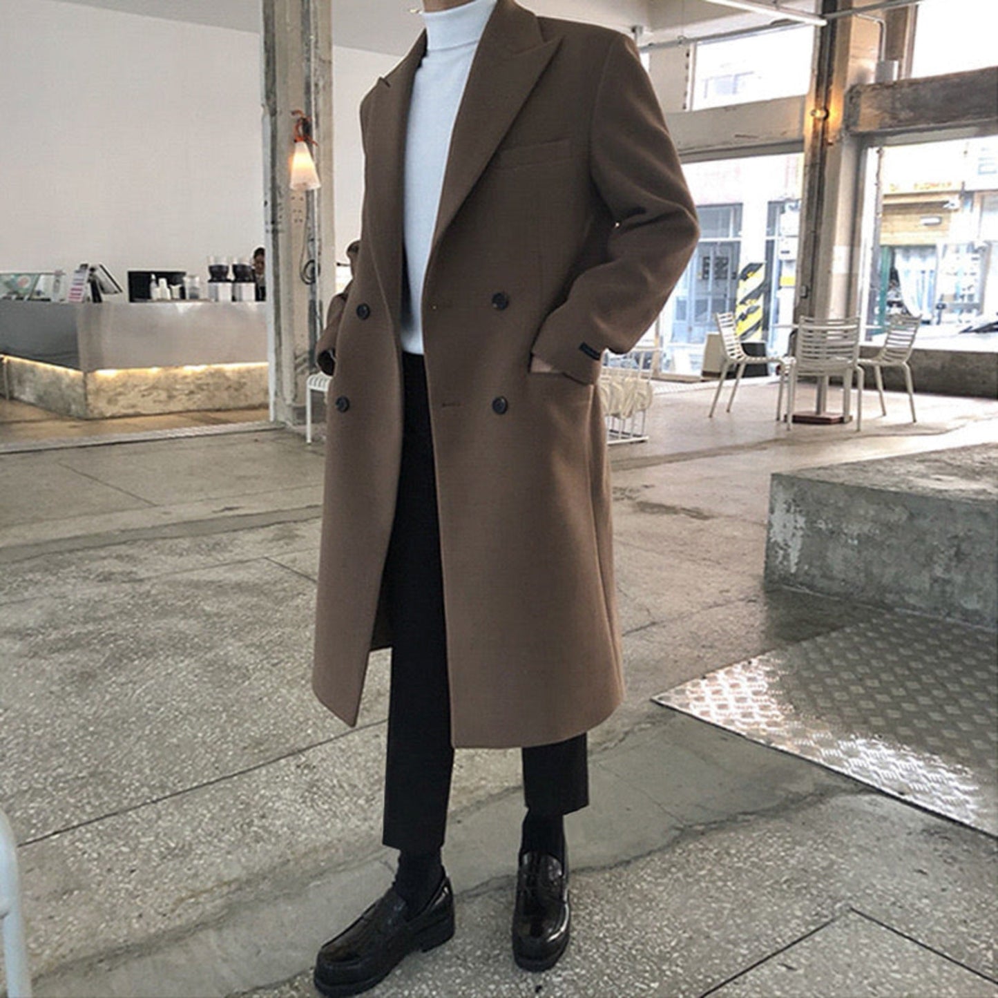 Stilfuld Chic Elegant Dobbeltbrystet Frakke