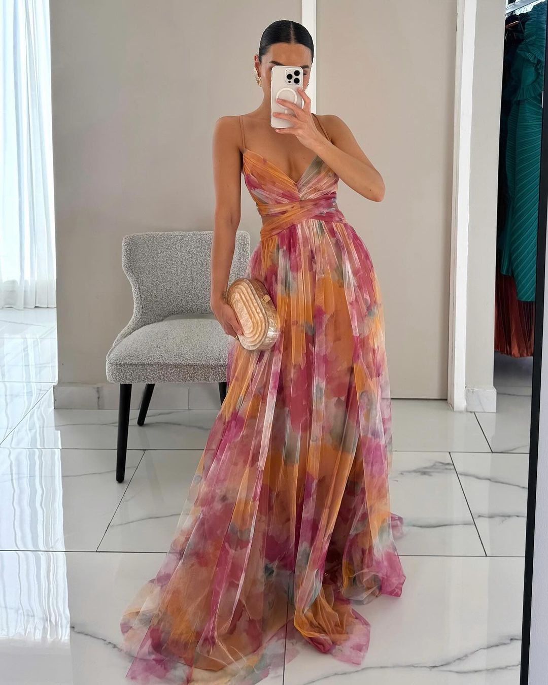 Dame Forårs Elegant Blomstret Sommer Maxi Kjole