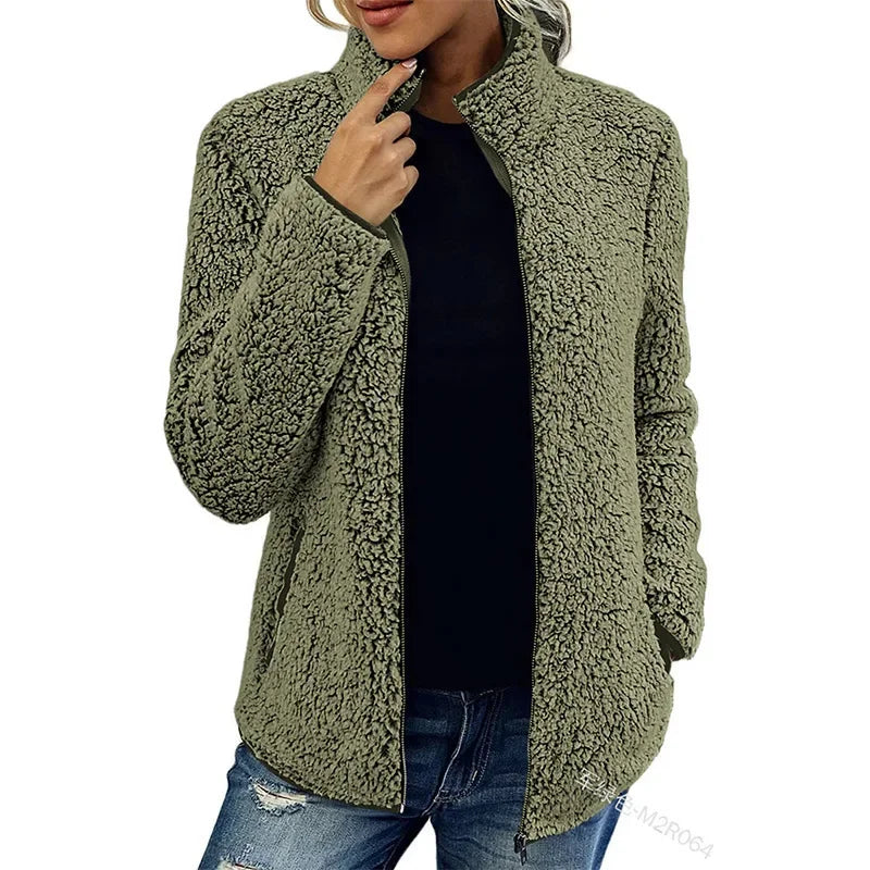 Behagelig Stilfuld Elegant Casual Fleecejakke