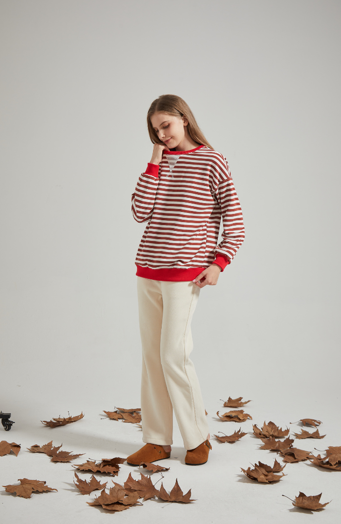 Stilfuld Elegant Oversized stribet sweater