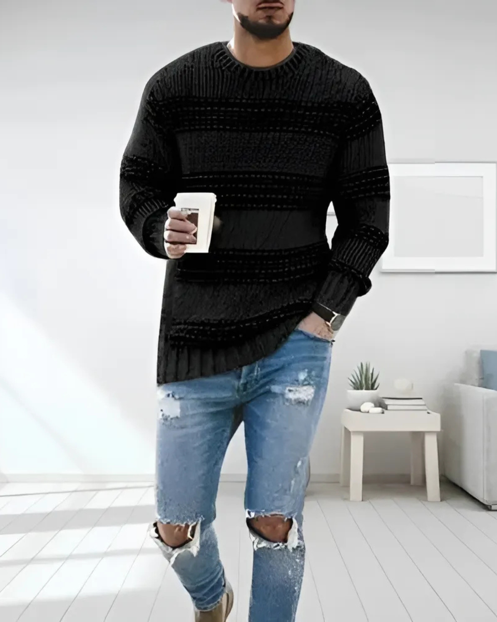 Elegant Eksklusiv Blød Premium Striktrøje