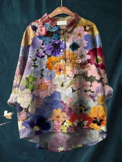 Inga | Blomstret bluse med romantisk feminin charme