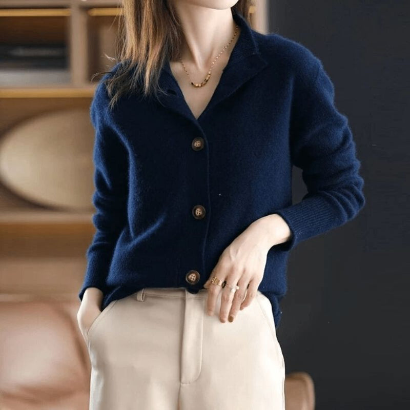 Langærmet cardigan med knapper