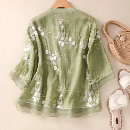 Moderne Let og Elegant Bomuldsbluse