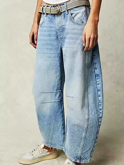 Dame Tør Leopard Løs Pasform Jeans