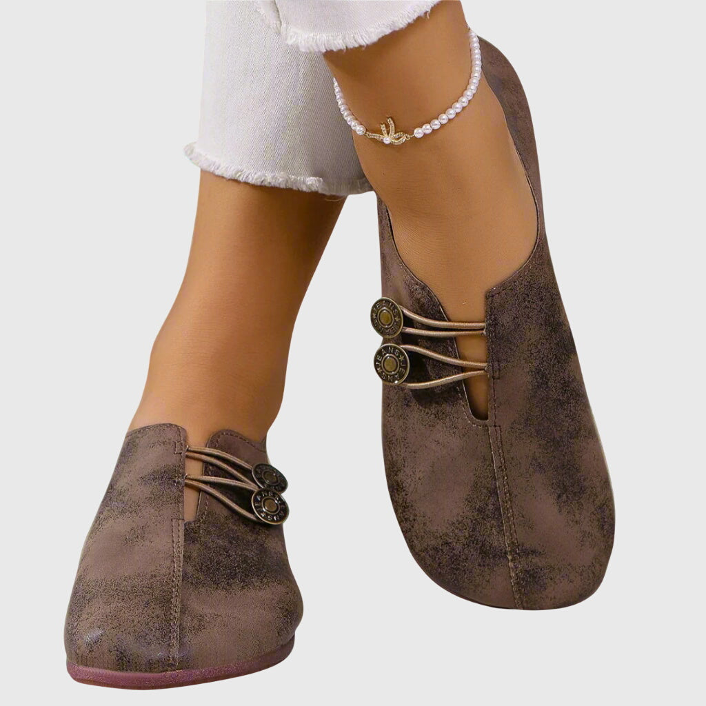 Dame Forårs Casual Slip-On Flade Sko med Knap