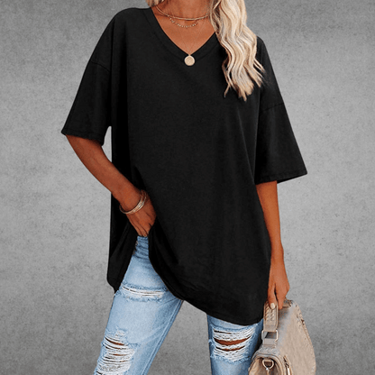Moderne Stilfuld Oversized V-Neck T-shirt