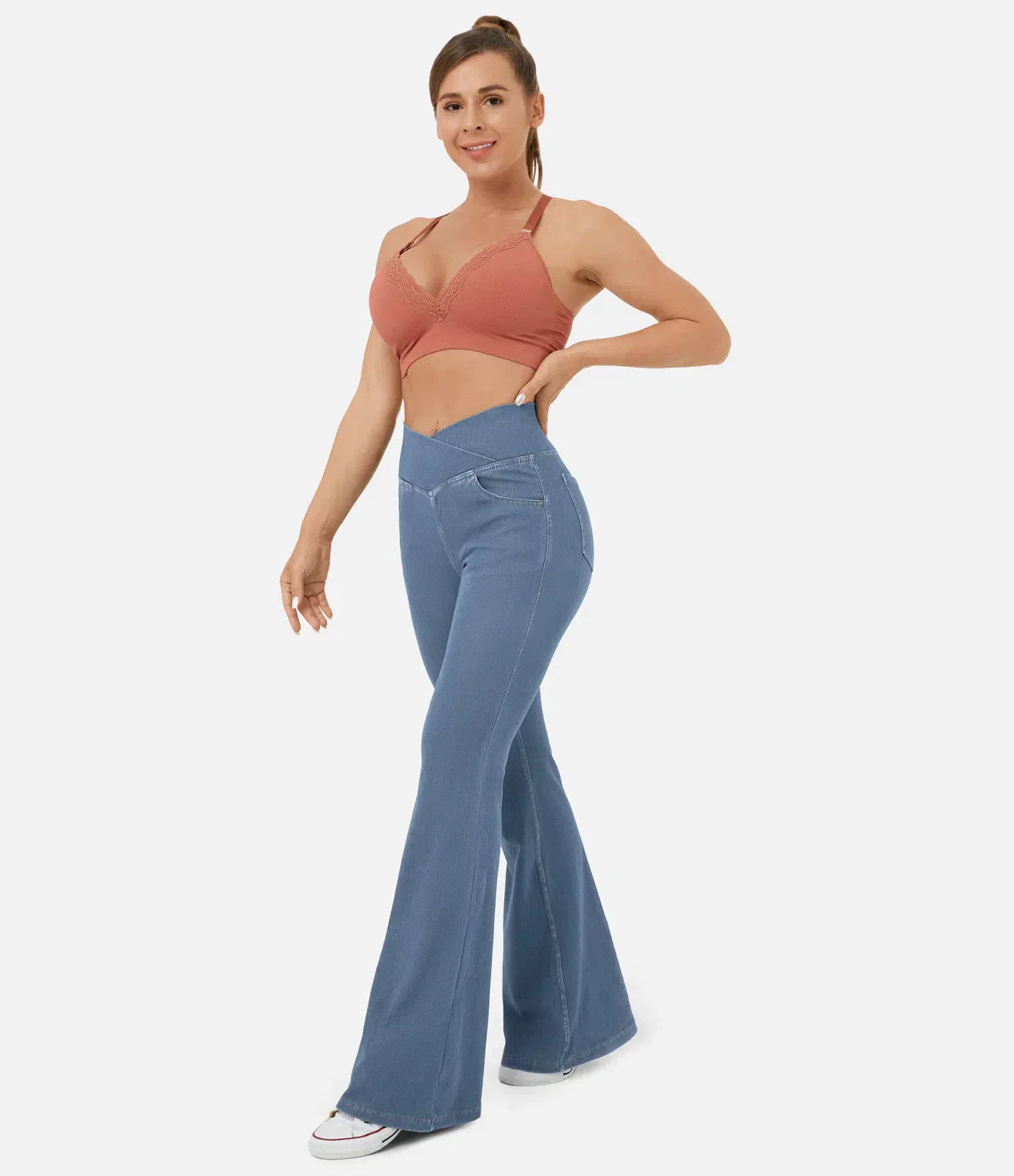 CurveChic - Jeans med høj talje i stretchdenim