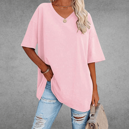 Moderne Stilfuld Oversized V-Neck T-shirt