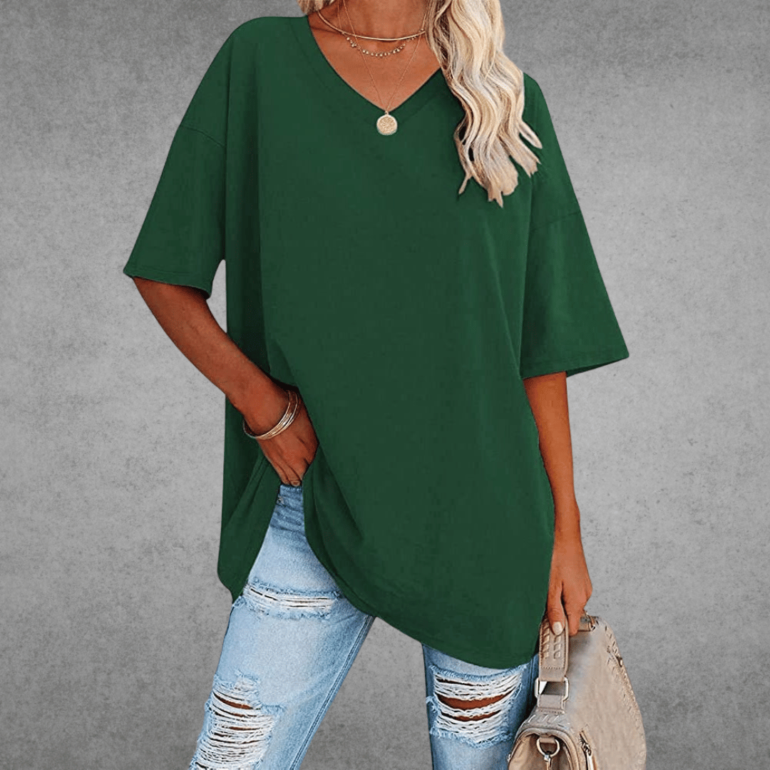 Moderne Stilfuld Oversized V-Neck T-shirt
