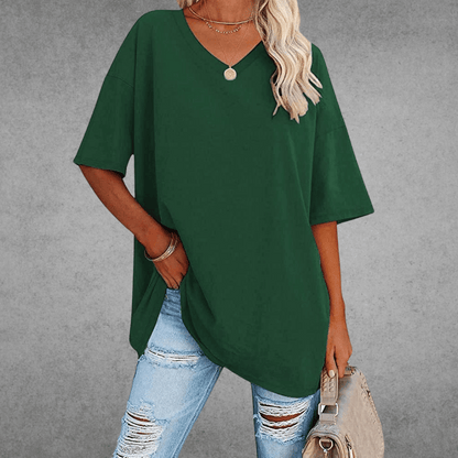 Moderne Stilfuld Oversized V-Neck T-shirt