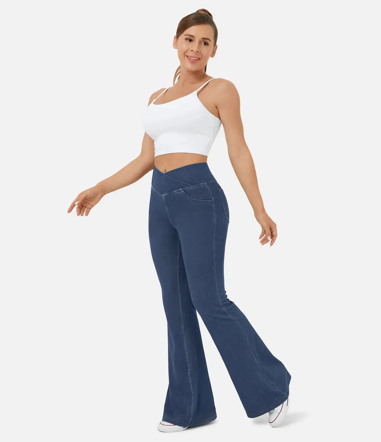 CurveChic - Jeans med høj talje i stretchdenim