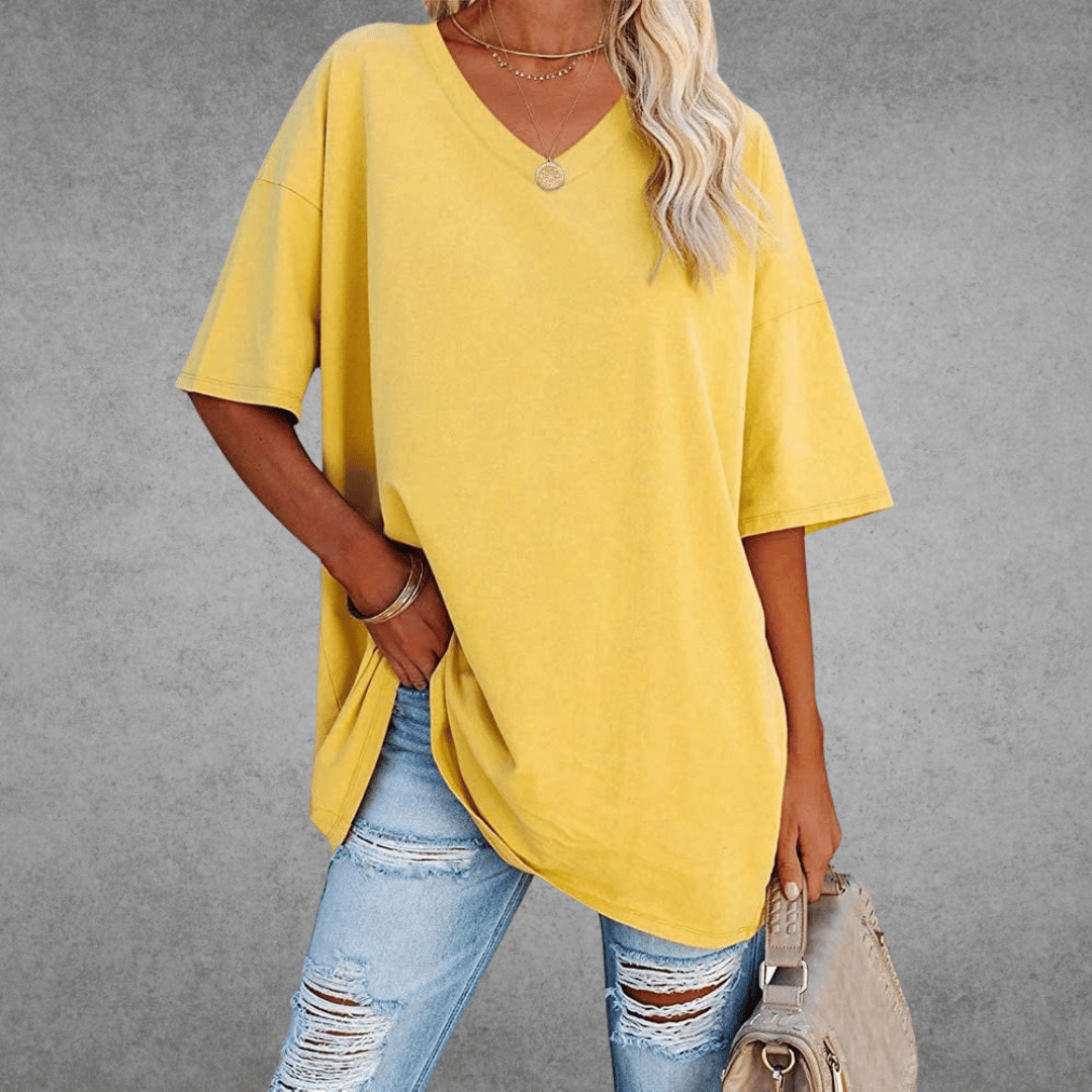 Moderne Stilfuld Oversized V-Neck T-shirt