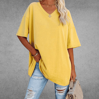 Moderne Stilfuld Oversized V-Neck T-shirt