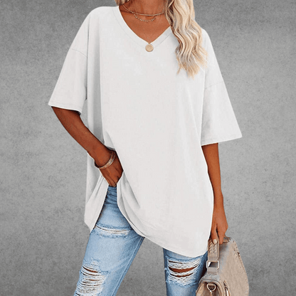 Moderne Stilfuld Oversized V-Neck T-shirt