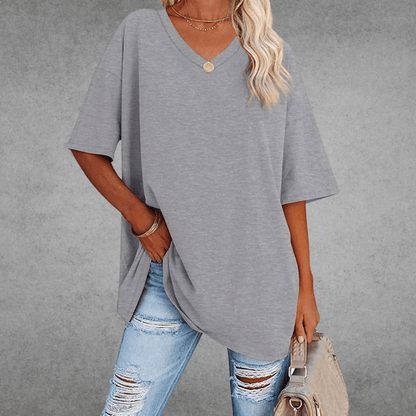 Moderne Stilfuld Oversized V-Neck T-shirt