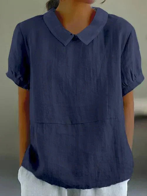 Dame Hør Peter Pan Krave Bluse